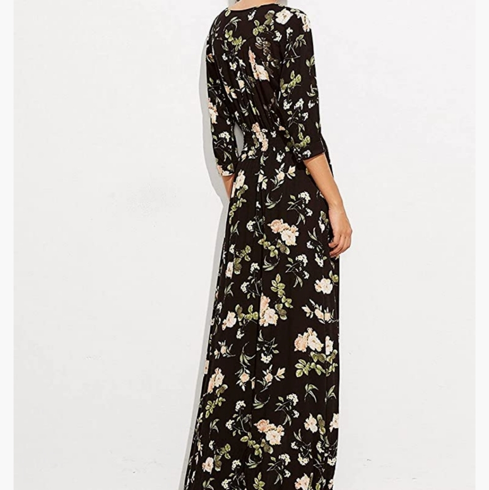 Milumia Button up split summer floral dress - Picture 2 of 4